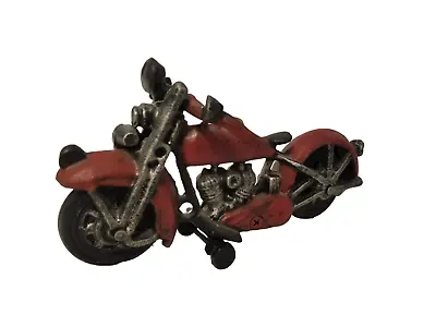 Figure Motorcycle Statue Metal Red Decorative Piece Vintage • $62