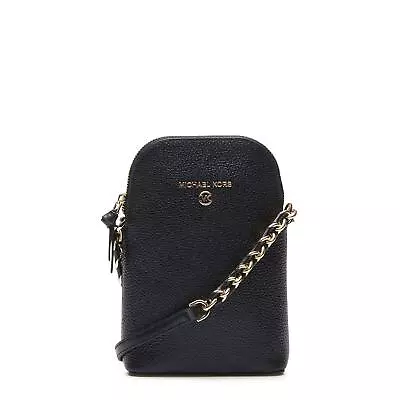 Michael Kors Women's Jet Set Charm Pebbled Leather Phone Crossbody Bag Black • $85.99