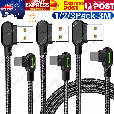 $17.34 • Buy 1/2/3X Mcdodo 90 Degree Elbow USB Cable Charger Cord 3M For IPhone 14 13 12 11 8