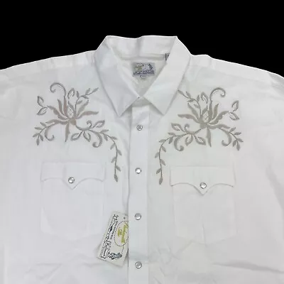 NEW Panhandle Slim Mens Pearl Snap Embroidered Retro Western Shirt 2XL XXL NWT • $39.95