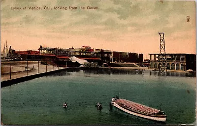 Postcard Lakes At Venice California Looking From The Ocean • £9.73