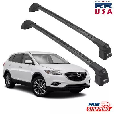 To Mazda CX-9 (TB) 2006-2015 Fixpoints Roof Rack Cross Bars Black Color  2Pcs • $230