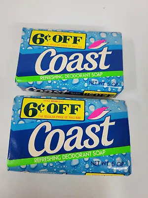 2 Bars Of Vtg Coast  5 Oz Refreshing Deodorant Soap Sealed • $9.99