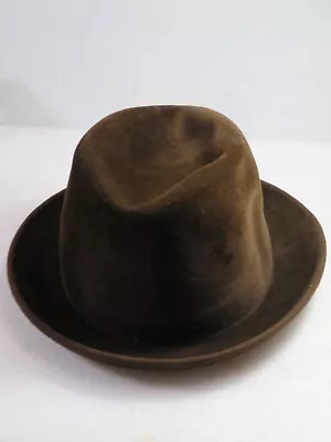 VTG G.B. Borsalino Velour Fu Lazzaro Fedora Felt Hat CHICAGO NEW YORK 7 3/8  • $89.99