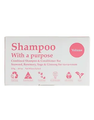 NEW Shampoo With A Purpose Shampoo & Conditioner Bar Volume 135g • $11.95