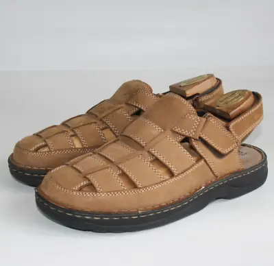 Marks & Spencers Men's Nubuck Leather Brown Gladiator Sandals UK 9 • £24.99