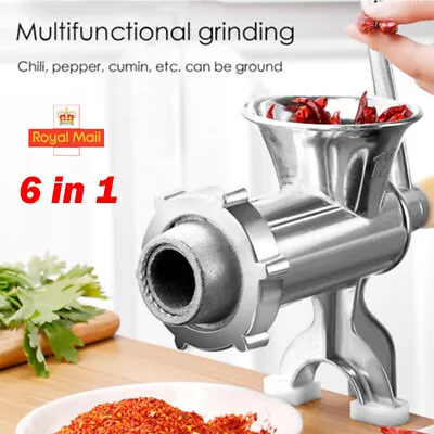 Hand Duty Meat Mincer Heavy Duty Grinder Manual Hand Operated Kitchen Beef UK • £13.99