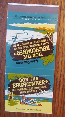 Tiki Bar Matchbook Cover: Don The Beachcomber Las Vegas Hollywood & Chicago -c24 • $8.48