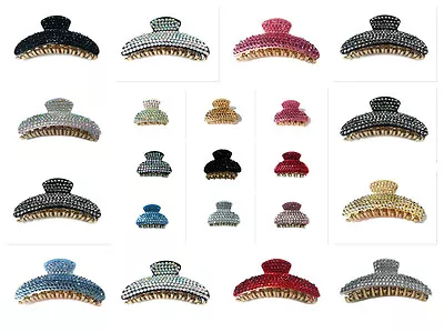 £7.99 • Buy Large Small Diamante Crystal Wedding Bling Hair Clip Claw  Clamp Butterfly Grip