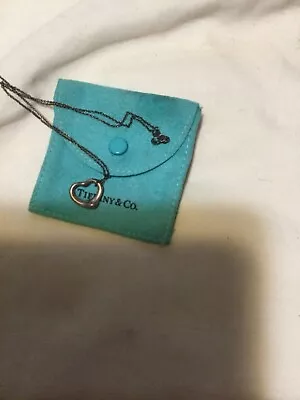 Tiffany &Co. Elsa Peretti Open Heart Necklace Sterling Silver 925 Pendant • $115