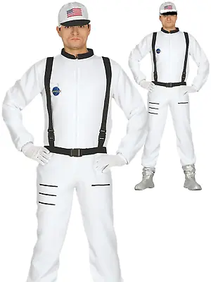 Adults Astronaut Costume Mens Space Man Suit Fancy Dress Womens Outfit New • £25.99