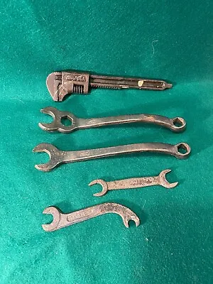 Vintage Ford Script Usa Model-t Model-a Wrench Lot Moore Drop Forge Adjustable • $22.95