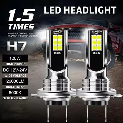 LED Headlight Kits 120W H1/H3/H4/H7/H11 Light Bulbs 6000K Driving DRL Lamps • $4.11