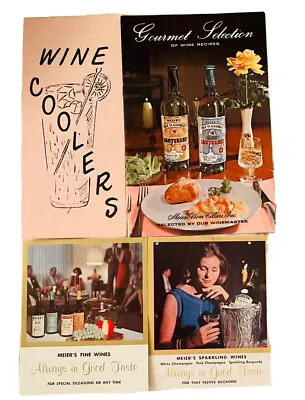 Vtg Advertising Meier’s Wine Cellars Silverton Ohio 4 Booklets Recipes Tastings • $16.99