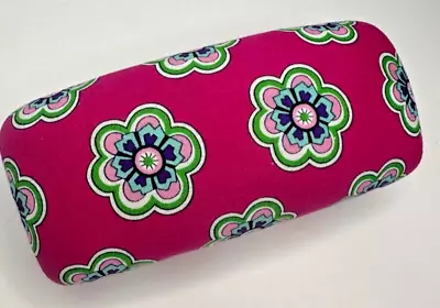 Vera Bradley Pink Swirl Flowers Hard SunGlass Eye Glass Case Hinged • $8.69