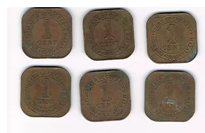 1941 Malaya 6 X King George VI One Cent Coins • $1.61