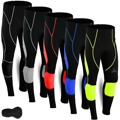 Cycling Tights Trouser Mens Thermal Coolmax 3D-Padded Cycle Leggings Long Pants • £13.50