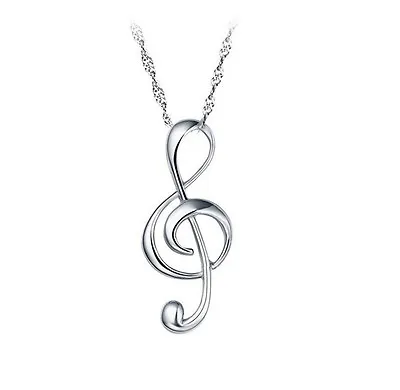 Sterling Silver G Clef Pendant Treble Musical Note Music Symbol Necklace Box L41 • $12.97