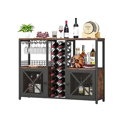 Homeiju Mini Bars For Home Wooded Coffee Bar Cabinet Modern Liquor Cabinet ... • $131.29