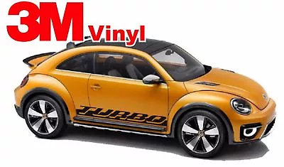 $66.89 • Buy 1998-2019 Volkswagen Beetle Turbo Rocker Panel Vinyl Graphic Decals Stripes 3M