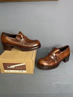 £79.99 • Buy Norton Original 60’s/70’s Platform Loafer Shoes Uk 11 Boxed Smart Disco Vgc