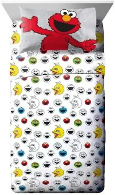 NIP Sesame Street Elmo Twin 3-Piece Sheet Set Cookie Monster Oscar Big Bird • $79.99