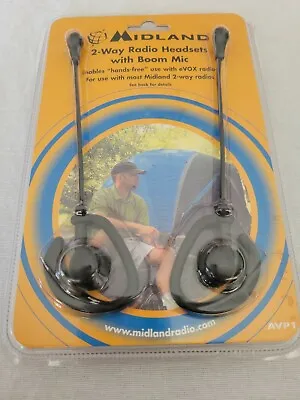 Midland AVP1 | Over The Ear 2-Way Radio Headsets Boom Microphone PTT Button • $12