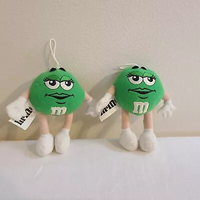 M&m's Ms. Green Plushies With Hangers From 1997 Lot Of 2.  6  Tall. • $1.79