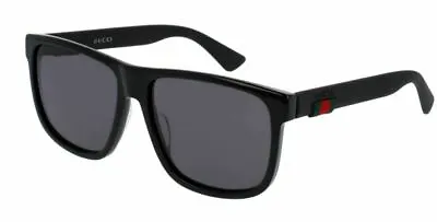 GUCCI GG0010S 001 Rectangular Square Black Grey  Men's Sunglasses • $227.99