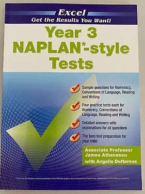 Year 3 NAPLAN-style Tests By Excel (Paperback 2020) • $21.99