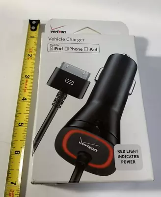 Verizon Vehicle Car Charger For IPod IPhone 3&4 IPad - 30 Pin 2.1 AMP 9'  NEW • $8.99