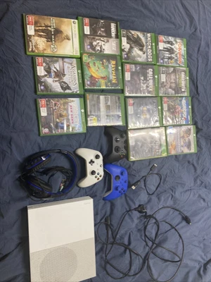 $350 • Buy Microsoft Xbox One S Console With 3 Controllers + Cables - And Game Bundle