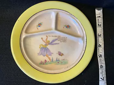 Vintage Childs Plate Made In Japan Blue Bell Fairy • $15