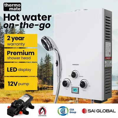 THERMOMATE Portable Gas Outdoor Hot Water Camping System Shower Heater W/ Pump • $213