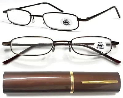 HM01 High Quality Slim Reading Glasses/Spring Hinge/Aluminum Alloy Pen Tube Case • $6.20