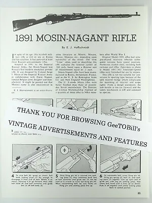 1930's 1940's 1950's 1960's 1970 Etc Mosin Nagant Rifle 80's Disassembly Feature • $11.50