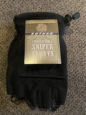 Rothco 4395 Fingerless Convertible Sniper Glove / Mittens - Black Gloves Snow • $24.44