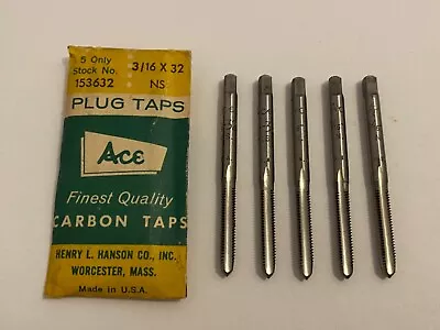 (5) Hanson “ace” 3/16-32 Ns Plug Taps - Carbon Steel - U.s.a. - New • $22.95