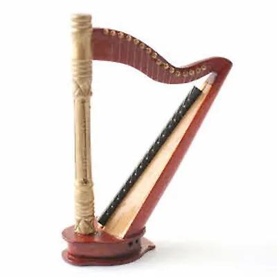 Dolls House Gilded Wooden Harp Non Working Instrument Tumdee Miniature 193 • $6.20