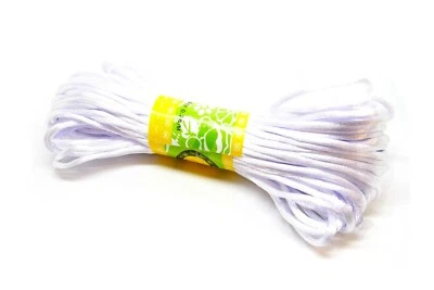 £3.49 • Buy 20m White Rattail Satin Cord 2mm - Kumihimo Macrame Chinese Knot - P00900