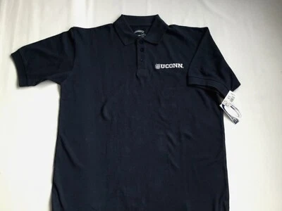 $21.99 • Buy NWT * UConn Huskies Navy Collar 3 Buttons Short Sleeves 100% Cotton Shirt * XL