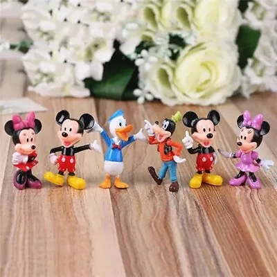 6 Pcs Disney Figures Mickey Mouse Minnie Mouse 5.5 Cm PVC Birthday Party Cake De • $19.95