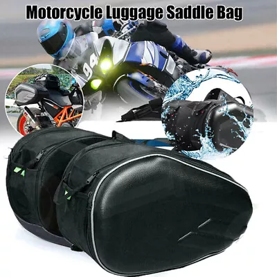 2x Motorcycle Pannier Bags Luggage Saddle Bag Side Storage Box Waterproof Bags • $73.81