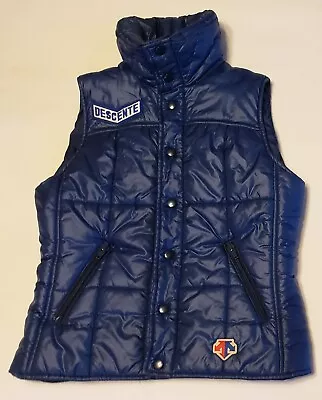 Vintage 80s Descente Blue Puffer Ski Vest Mens S Small?? Has Wear. • $29.99