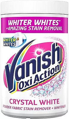 Vanish Oxi Action Crystal White Powder Fabric Stain Remover Plus Whitener 1.5KG • £9.99