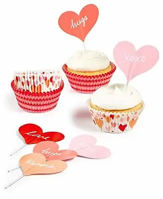 $4.72 • Buy MSRP $19 Martha Stewart Collection 48 Heart Cupcake Liners & Toppers