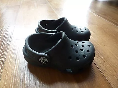 Crocs Black Shoes Infant Size 5 UK - Slip On - EXCELLENT CONDITION • £8.50