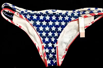 Victoria's Secret NEW Stars & Stripes Red White Blue Flag Cheeky Bikini NWT S • $20.99