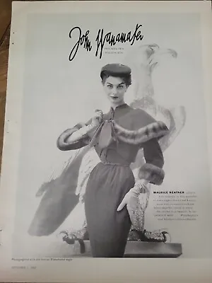 1953 John Wanamaker Women's Maurice Rentner Dress Fur Trim Vintage Ad • $9.99