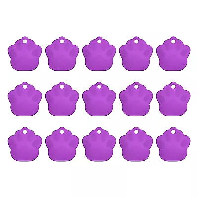 Metal Dog's Paw Tags Stamping For Pet Dog ID Tags 15 Pcs(Purple) • $9.49